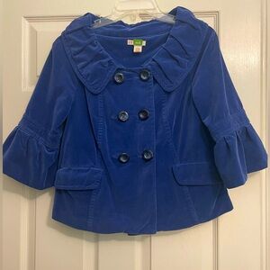 Anthropologie Velvet Double-Breasted Jacket